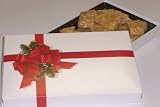 Gourmet Food : Scott's Cakes 1 lb Peanut Brittle in a Ribbon n Holly Box