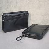 合成皮革書類入れカバン29cmH25625(黒2個1組)