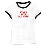 T-Shirt Ringer Woman White " Vote For Hanne " Name