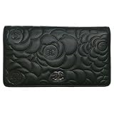 CHANEL(シャネル）【新品】 A36544 カメリア ブラック/シルバー 長財布/小銭入れ付【並行輸入品】 シャネル シルバー