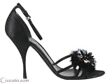 Prada Women's Genuine Black Mink Sandals Heels Shoes