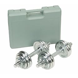 Sunny Health and Fitness 33lbs Dumbbell Chrome Set