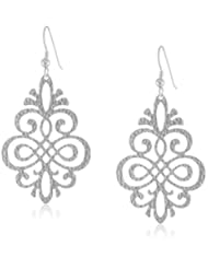 Argento Vivo Silver-Tone Medium Laser-Cut Drop Earrings