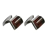 Baltic Green Amber and Sterling Silver Jurisdiction Cufflinks