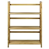 Casual Home  3 Shelf Folding Stackable Bookcase, Natural