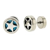 Rock Star Faux Plug - Shinny Aqua - 16g Stud Wire - 00g Fake Plug - Sold as a Pair