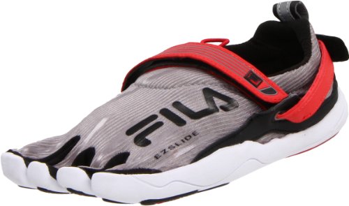 Fila Skele-Toes 2.0 Running Shoe (Little Kid/Big Kid),Zinc/Black/White/Red,4 M US Big Kid