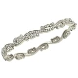 Ladies Scroll Diamond Bangle Bracelet Diamond 1.04cttw