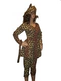 Rassiges Leoparden Girl * Hosenanzug mit Rock * Tiger Wildkatze Katze Karneval Fasching 36 – 38, Kleidergr. Damen:M 36-38