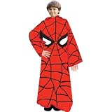 Amazing Spiderman Webbed Face Marvel Comics Kids Snuggler Fleece Throw Blanket With Sleeves
