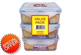 Lock and Lock 870ml Square Container Value Pack of 3