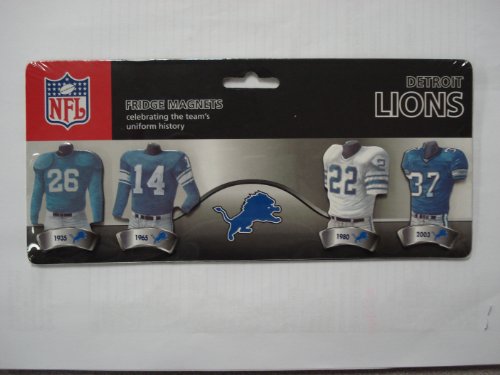 NFL Detroit Lions 4-Pack Uniform Magnet Set