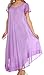 Sakkas 00931 Everyday Essentials Cap Sleeve Caftan Dress/Cover Up - Purple - One Size
