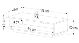 VCM 16125 TV Lowboard ""Genua"" ohne T&uuml;ren, schwarz / nussbaum