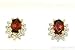 14K Gold Birthstone Earrings Garnet & Diamond title=