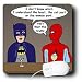 All Products : Rich Diesslins Funny General Cartoons - Super Hero Parody with Batman and Spiderman at the bar - Mouse Pads