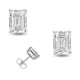 Bridal 3Ct Tw Trillion Cut C.Z. Diamond (.925) Sterling Silver Stud Earrings