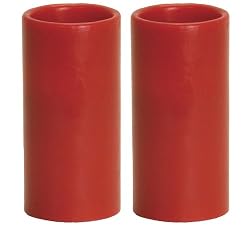 Flameless pillar candle 3 x 6 in Red - set of two