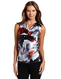 Jones New York Women's Abstract Watercolor Sleeveless Blouse, Carnelian Multi, 8 Jones New York Women's Abstract Watercolor Sleeveless Blouse, Carnelian Multi, 8