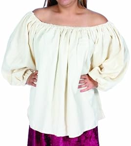 Alexanders Costumes Long Sleeve Peasant Blouse, Natural, One Size