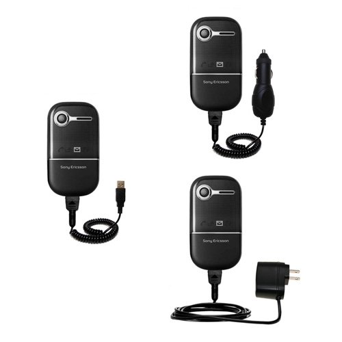 Deluxe Kit for the Sony Ericsson z250a includes a USB cable with Car and Wall Charger - Gomadic Brand w/ TipExchange Technology
