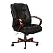 800 Series High-Back Swivel/ Tilt Chair - Black Leather/ Mahogany Finish