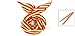 Red Orange Fabric Wrapped Metal Wire Hair Decoration Headband for Lady