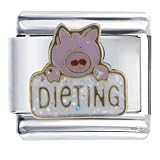 Dieting Pig Italian Charm Bracelet
