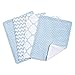 Trend Lab 100% Cotton Sky Burp Cloth Set, 4 Pack Blue