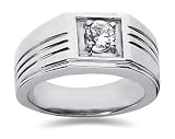 0.50 CTW Men's Diamond Ring in 14K White Gold