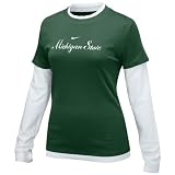 Nike Michigan State Spartans Ladies Green Double Layer Script Long Sleeve T-shirt