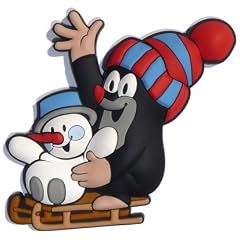 3D K�hlschrankmagnet - Der kleine Maulwurf - "Mit Schneemann"