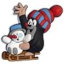 3D K�hlschrankmagnet - Der kleine Maulwurf - "Mit Schneemann"