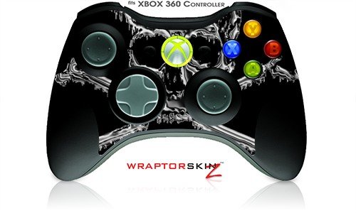 Chrome Skull on Black Skin by WraptorSkinz TM fits XBOX 360