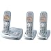 Panasonic KX TG6323PK - Cordless phone w/ call waiting caller ID & answering system - DECT 6.0 - pearly silver + 2 additional handset(s)