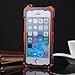 REDGO Waterproof Shockproof Dirtproof Aluminum Gorilla Glass Metal Sturdy Protection Case Cover For iPhone Models (iphone 5 5s, Orange)