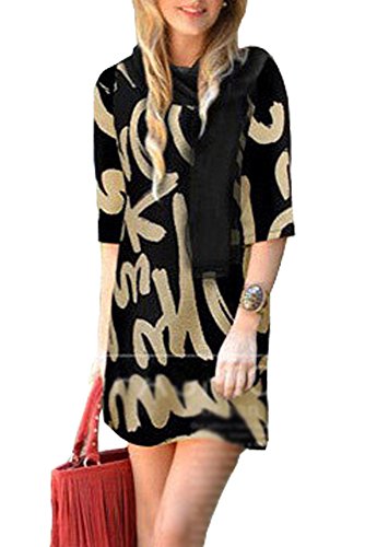 (Goldjapan)ゴールドジャパン 大きいサイズ レディース シフォンスカーフ付き グラフィティ ワンピース 半袖 半そで 七分袖 7分袖 ミニワンピース ミニ丈ワンピース ミニワンピ チュニック Aライン 体型カバー フォーマル パーティー ドレス 結婚式 二次会 入学式 入園式 カジュアル エレガント きれいめ ワンピ エレガント L XL(2L) 2XL(3L) 3XL(4L) 4XL(5L) 5XL(6L) goldy-062
