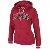 Portland Trail Blazers Women's Red Mitchell & Ness Arch Fleece Full Zip Sweatshirt