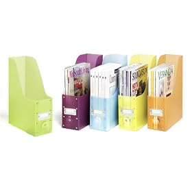 <b>Plastic Magazine Organizers - Set of 5 - Assorted Colors by Whitmor</b>