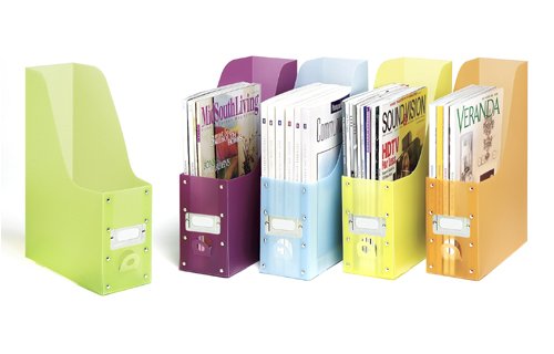 Plastic Magazine Organizers   Set of 5   Assorted Colors by Whitmor