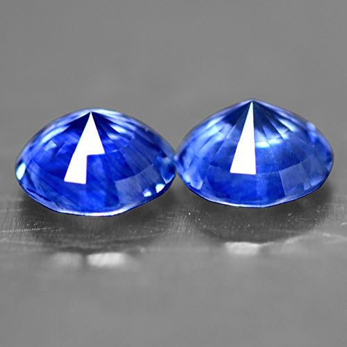 Starjewelryco 1.06 Cts Natural Lustrous Superb Royal Blue Sapphire Round Cut Pair Ceylon 5 mm