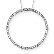 14K White Gold 1/2 ct. Diamond Circle Pendant with Chain