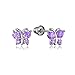 Sterling Silver Rhodium Plated Baby Butterfly Screwback Girls Earrings