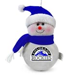 Pack of 3 MLB Colorado Rockies Plush Snowman Christmas Ornaments 6"