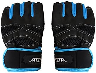 Enpi Non-Slip Gel Pad Gloves Men's Women's Sportswear Cycling Riding Short Half Finger Gloves Blue M