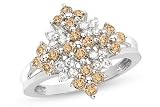 1 Carat Chocolate and White Diamond 14K White Gold Ring