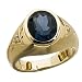 Genuine London Blue Topaz & Diamond Men's Ring