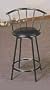 Set of 2 Satin Black Finish Metal Swivel Bar Stool - 24"H