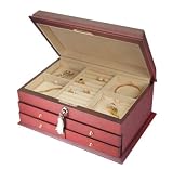 A Chest With 4 Drawers And Multi Jewelry Tray Mahogany Finish by Tech Swiss