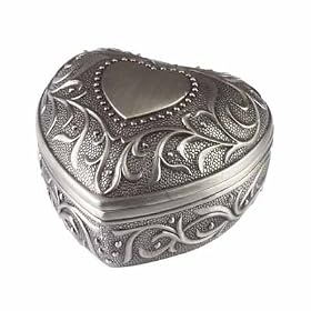 Heart Shaped Pewter Jewelry Box by 